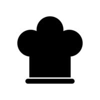 A black chef hat icon on a white background vector