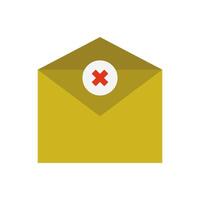 An envelope with an x on it vector