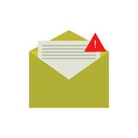 An envelope with a red triangle on it vector