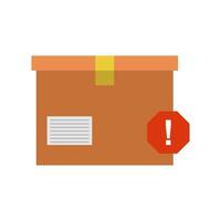 A box with a red exclamation mark on it vector