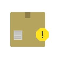 A cardboard box with an exclamation mark on it vector