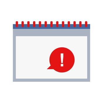 A calendar with an exclamation mark on it vector