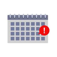 A calendar with an exclamation mark on it vector