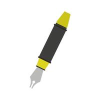 A pen with a yellow tip on a white background vector