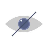 An eye with a cross through it vector