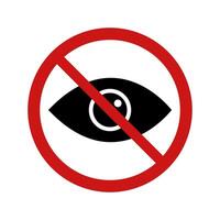 No eye sign on white background vector