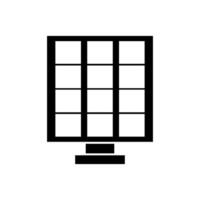 A black and white image of a computer monitor vector