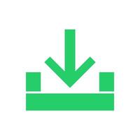 A green arrow pointing up on a white background vector
