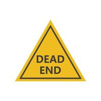 A yellow triangle with the word dead end written on it vector
