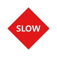 Slow sign on a red diamond vector