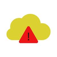 A yellow cloud with a red exclamation mark on it vector