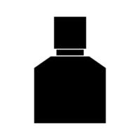 A black and white image of a perfume bottle vector