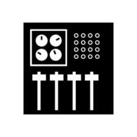 A black and white icon of a mixer vector