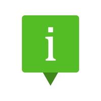 The i icon is shown in a green square vector