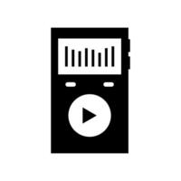 A black and white icon of a mp3 player vector