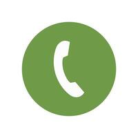 A green phone icon on a white background vector