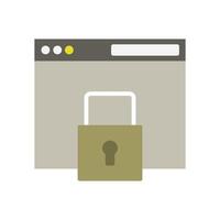 A padlock on a computer screen with a lock icon vector