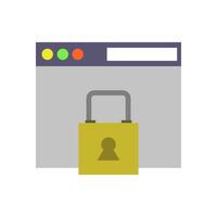 A padlock on a computer screen with a lock icon vector