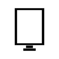 A black and white illustration of a computer monitor vector