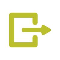 A green arrow pointing to the right vector