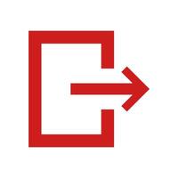 A red arrow pointing to the right in a square vector