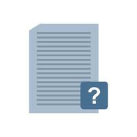 Question mark icon on document document icon illustration vector