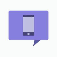 A phone with a speech bubble on a white background vector