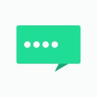 A green speech bubble with dots on it vector