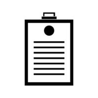 A black and white icon of a clipboard vector
