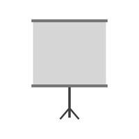 A projector screen on a tripod on a white background vector