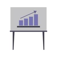 An illustration of a business graph on a table vector