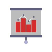 An icon of a bar chart on a white background vector
