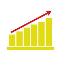 A graph chart with an upward arrow vector
