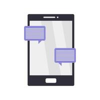A smartphone with two speech bubbles on it vector