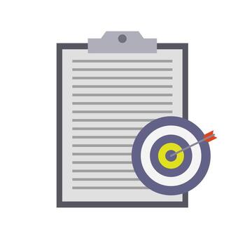 portapapeles con dardo y objetivo en eso vector