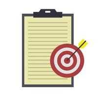 Clipboard with dart and target on it vector