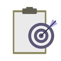 Clipboard with dart and target on it vector