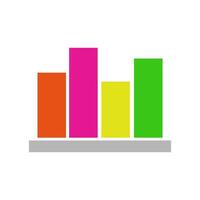 A colorful bar chart with a white background vector
