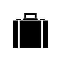 A black suitcase icon on a white background vector