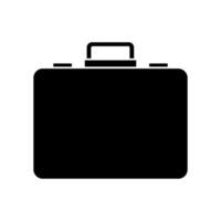 A black briefcase icon on a white background vector