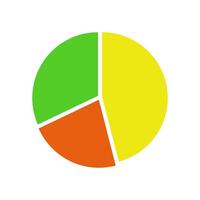 A pie chart with a green and yellow pie vector