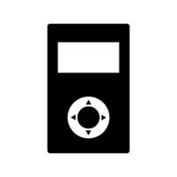 A black and white image of a mp3 player vector