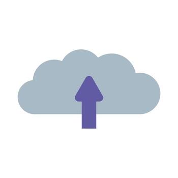 Cloud storage icon with arrow pointing up vector