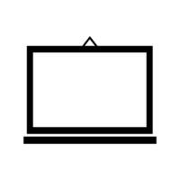 A black and white image of a laptop screen vector