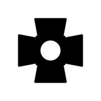 A black cross with a white background vector