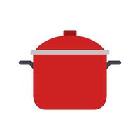 Red pot with lid icon illustration vector