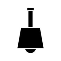 A black and white icon of a bell vector