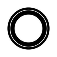 A black and white circle with a white background vector