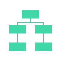An organization chart with green squares vector
