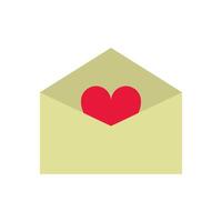 An envelope with a red heart inside vector